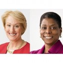 Ostupující CEO Xeroxu Anne M. Mulcahy, vpravo Ursula M. Burns.